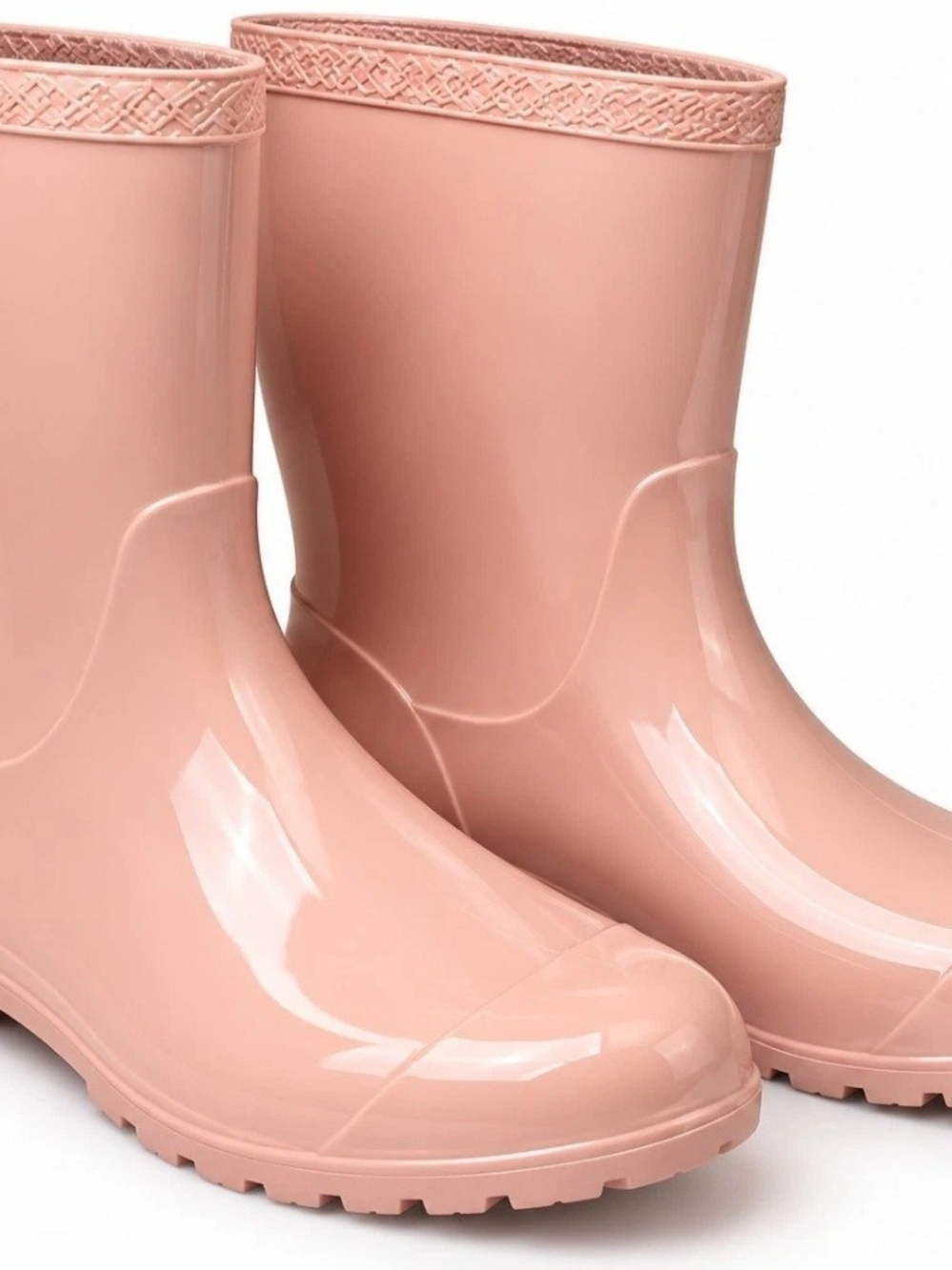 UGG Women’s Rubber Waterproof Pull-On Mid-Calf Rain Boots Pink Round Toe 9
